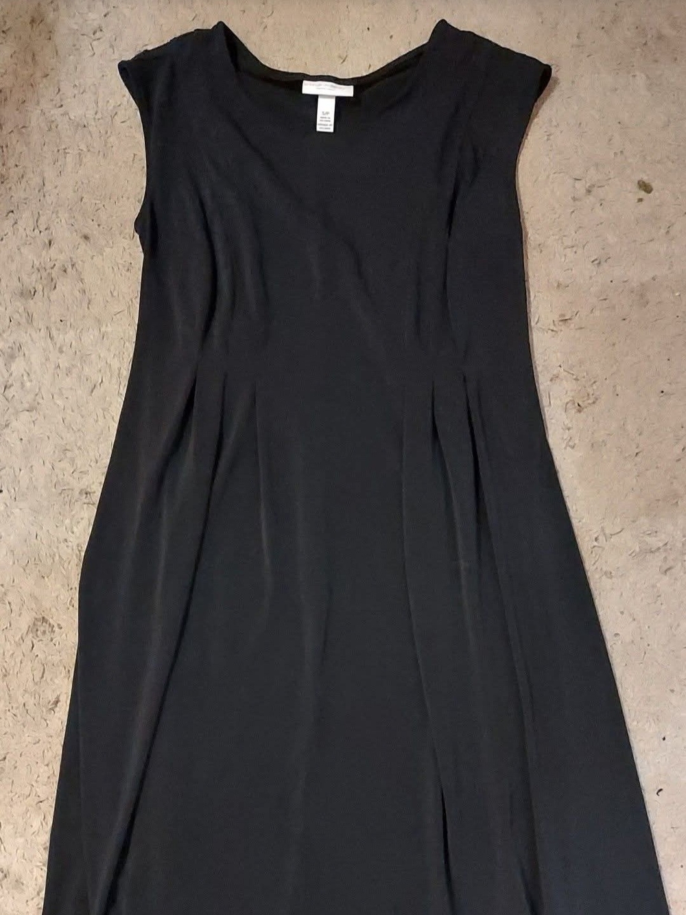 Classic Black Cap-Sleeve A-Line Dress